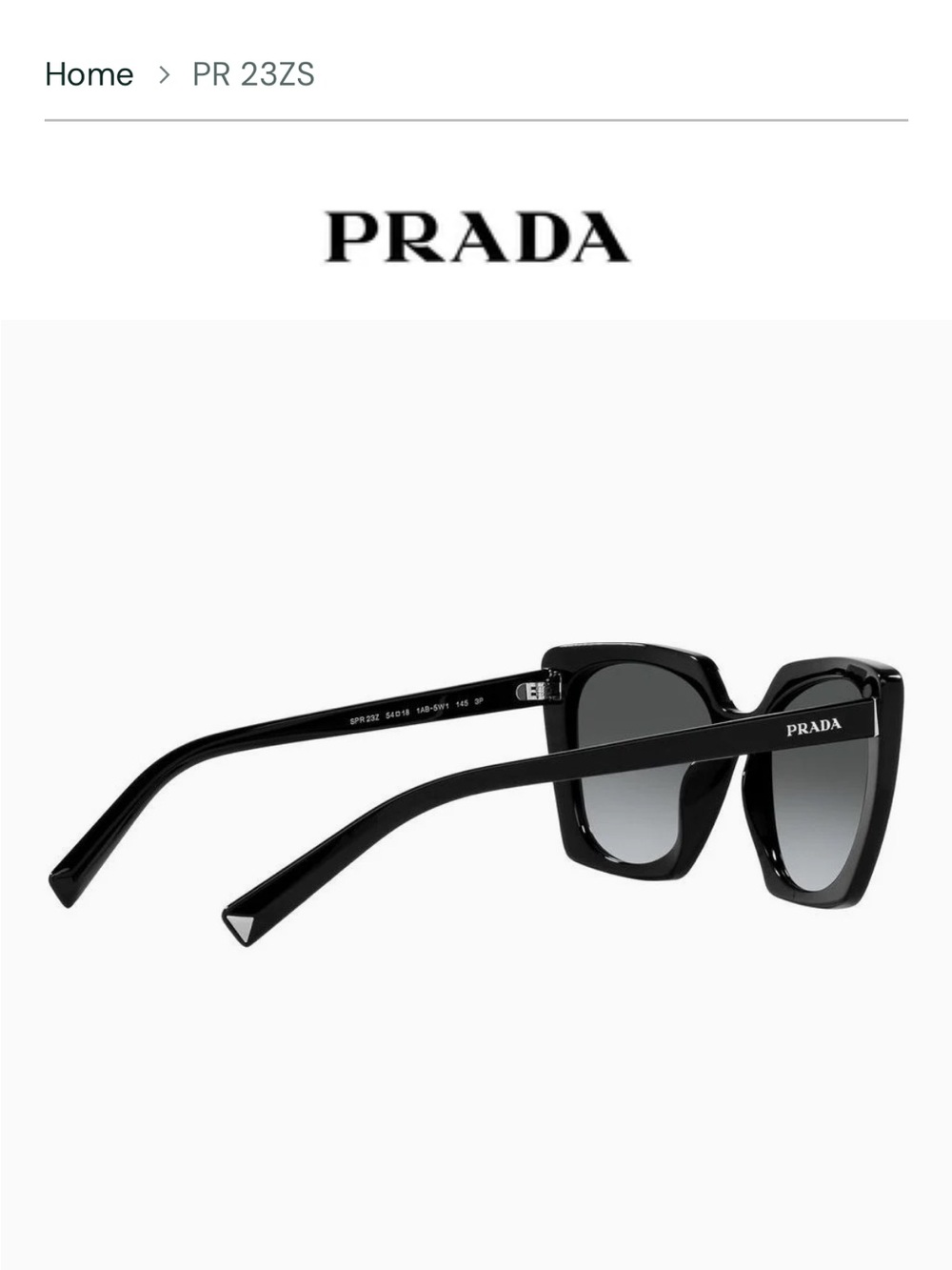 PRADA Women's Black Frame Sunglasses with Gray Gradient Lenses NWT - Picture 9 of 11